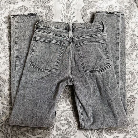 Gap 90s  Straight High Rise Gray Black Denim Jeans 0R 25 - Picture 3 of 8